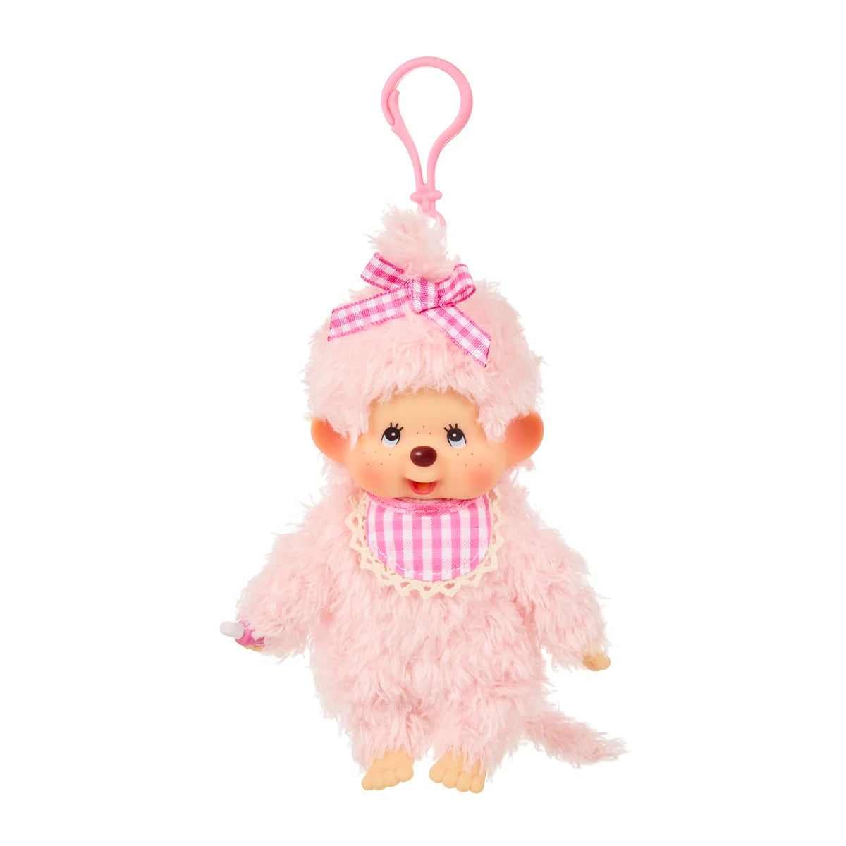 Monchhichi Fluffy Pink Girl Keychain 4236