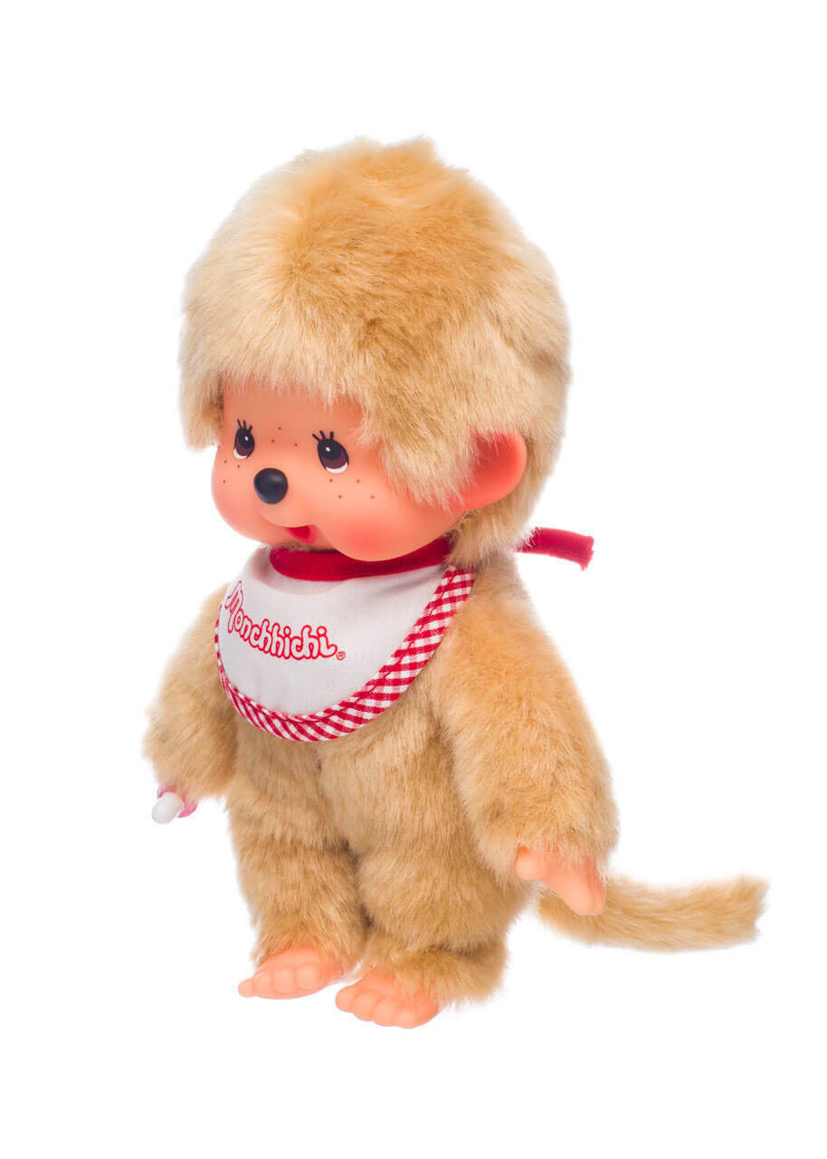 Monchhichi Beige Boy With Bib - Red/White 5139