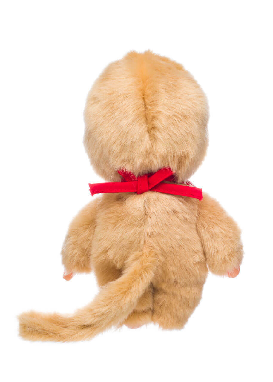 Monchhichi Beige Boy With Bib - Red/White 5139
