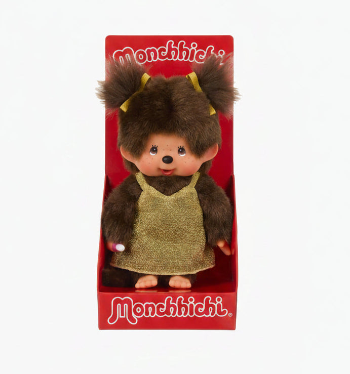 Monchhichi Gold Glitter Dress Girl 4038