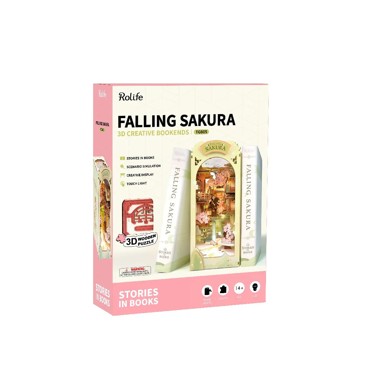 Falling Sakura - Book Nook Shelf Insert 8865