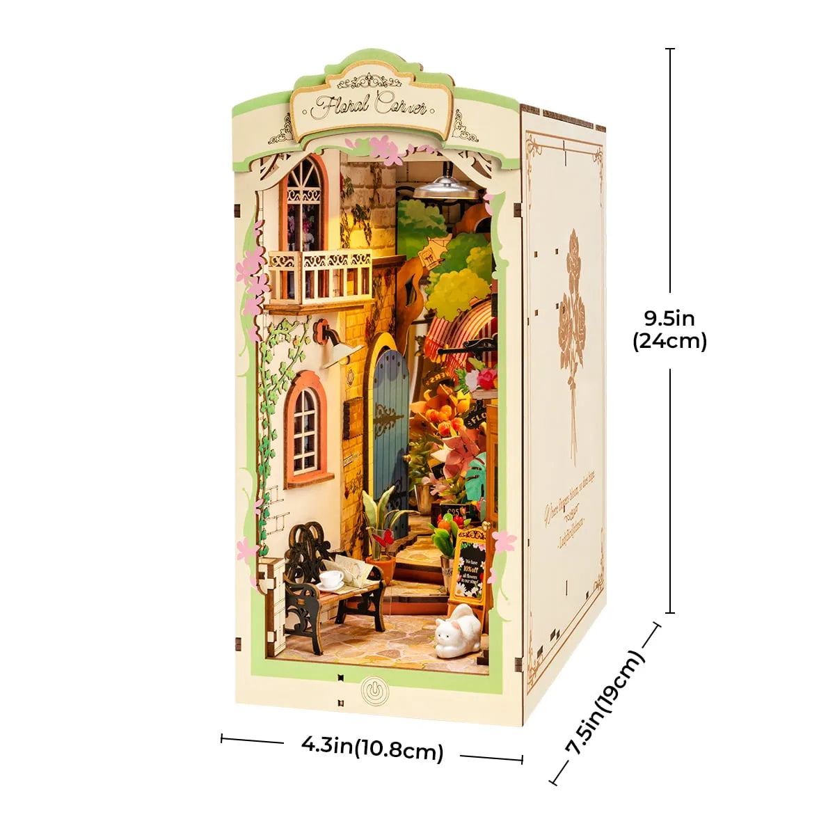 Floral Corner - Book Nook Shelf Insert 1292