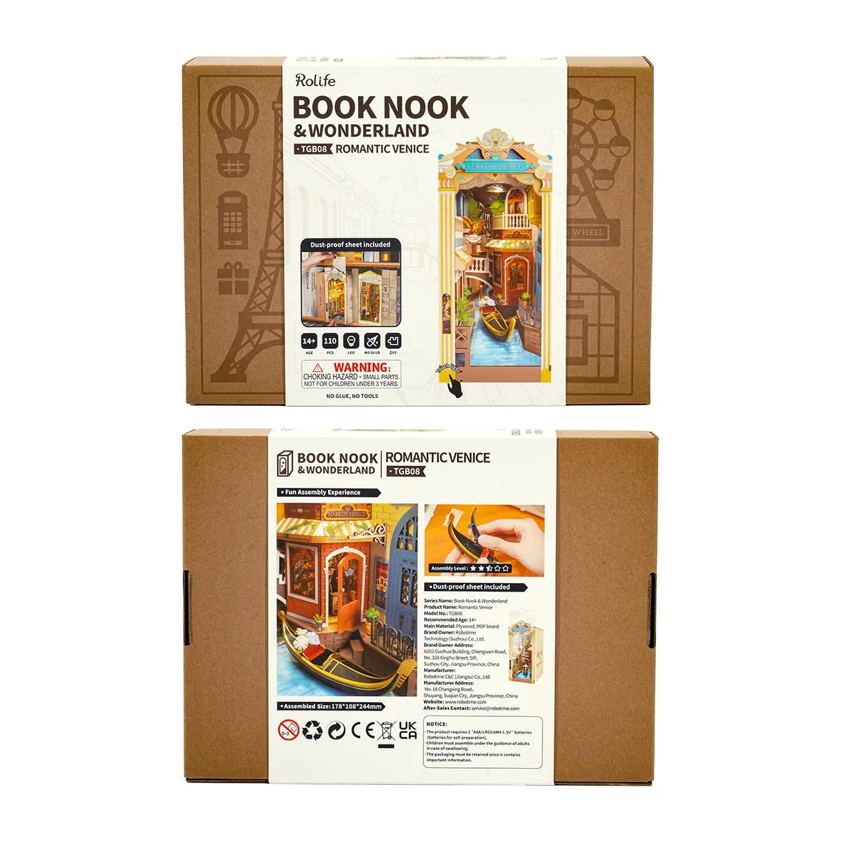 Romantic Venice - Book Nook Shelf Insert 1285