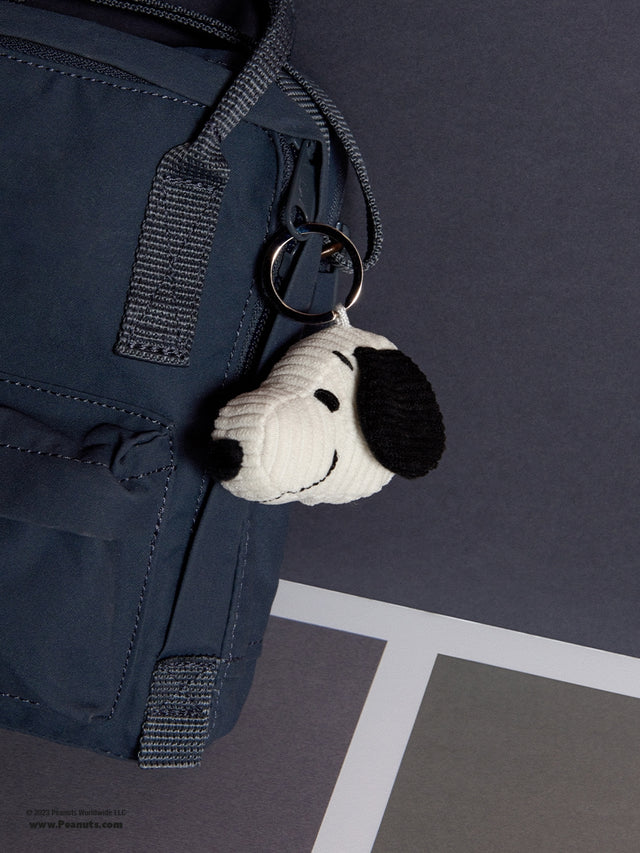 Snoopy Head Corduroy Cream Plush Pendant 5188
