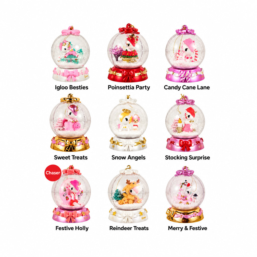 Tokidoki Snow Globe Ornament Unicorno Holiday Sparkle Blind Box 8664