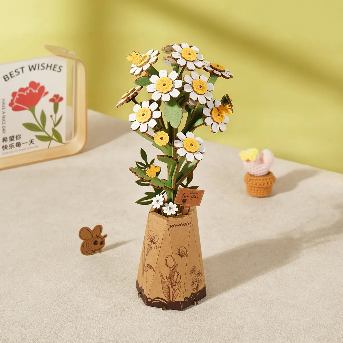 Chamomile Wooden Flower Bouquet - 3D Wooden Puzzle 1199