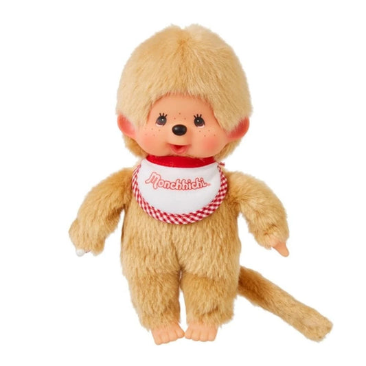 Monchhichi Beige Boy With Bib - Red/White 5139
