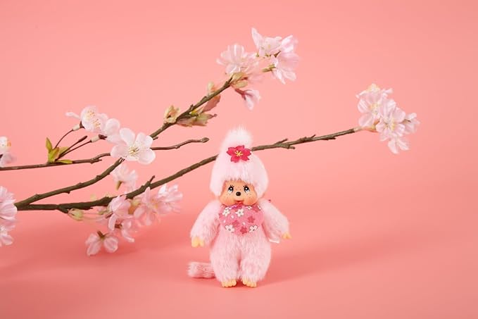 Monchhichi Cherry Blossom Plushie Keychain 2467