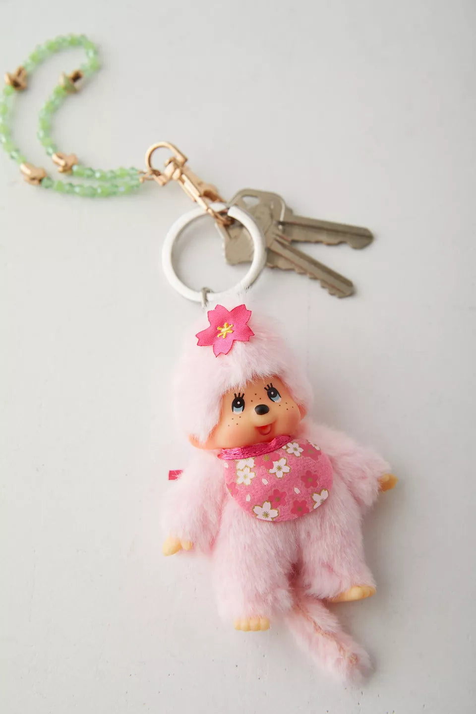 Monchhichi Cherry Blossom Plushie Keychain 2467