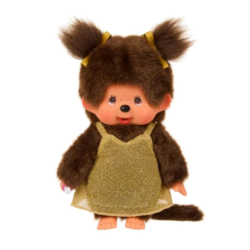 Monchhichi Gold Glitter Dress Girl 4038