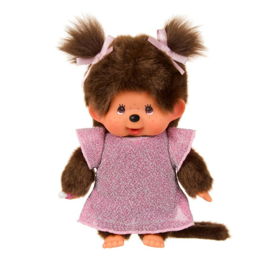 Monchhichi Pink Glitter Dress Girl 4052