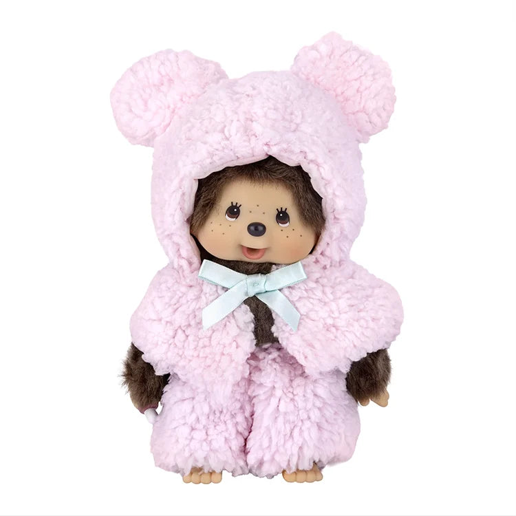 Monchhichi Pink Hoodie Bear Plush 4359