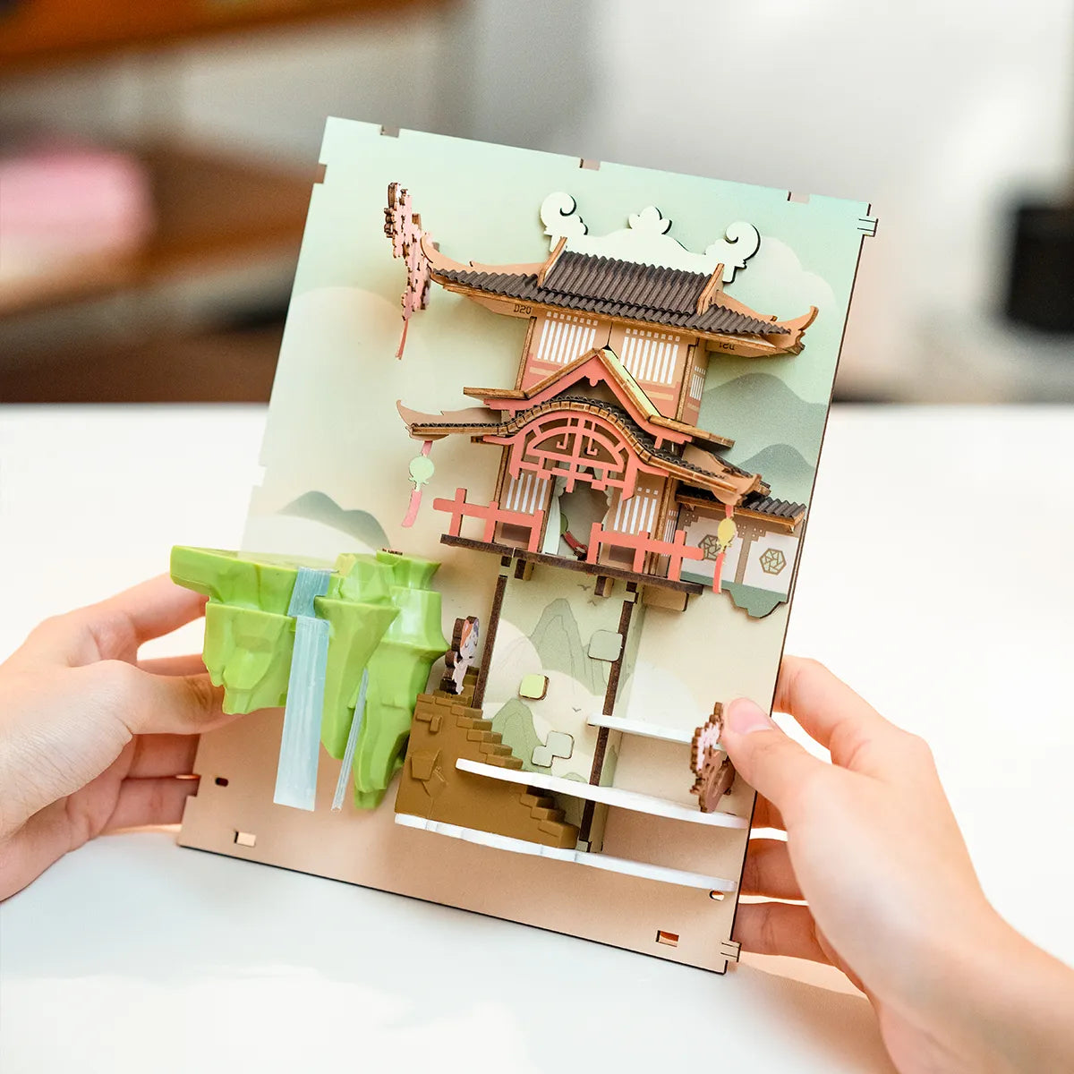 Falling Sakura  - Book Nook Shelf Insert 8865