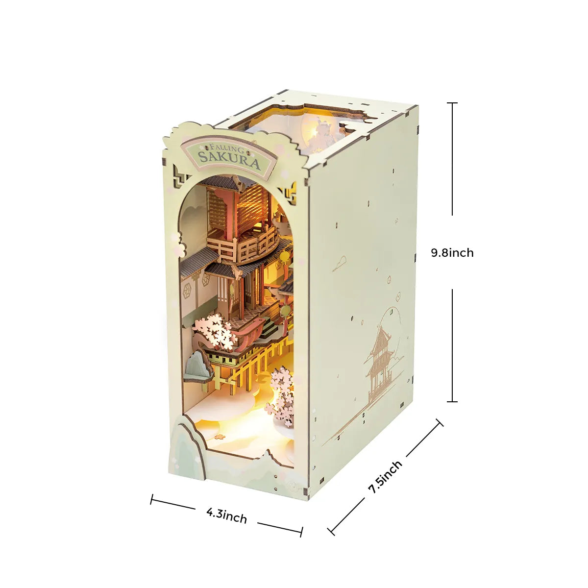 Falling Sakura  - Book Nook Shelf Insert 8865