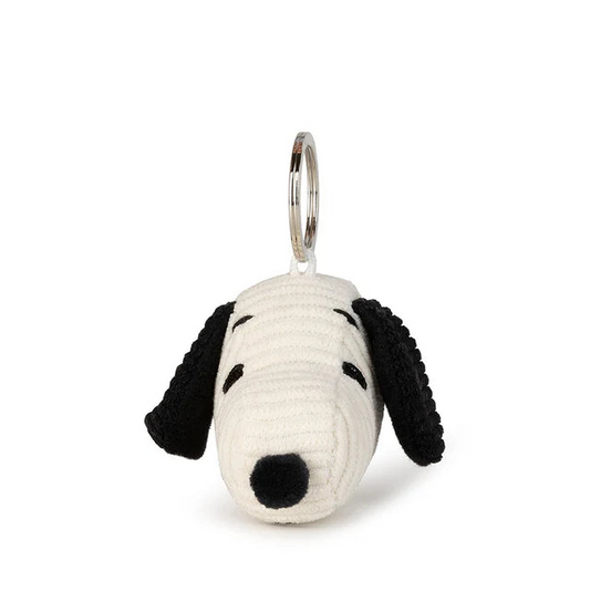 Snoopy Head Corduroy Cream Plush Pendant 5188