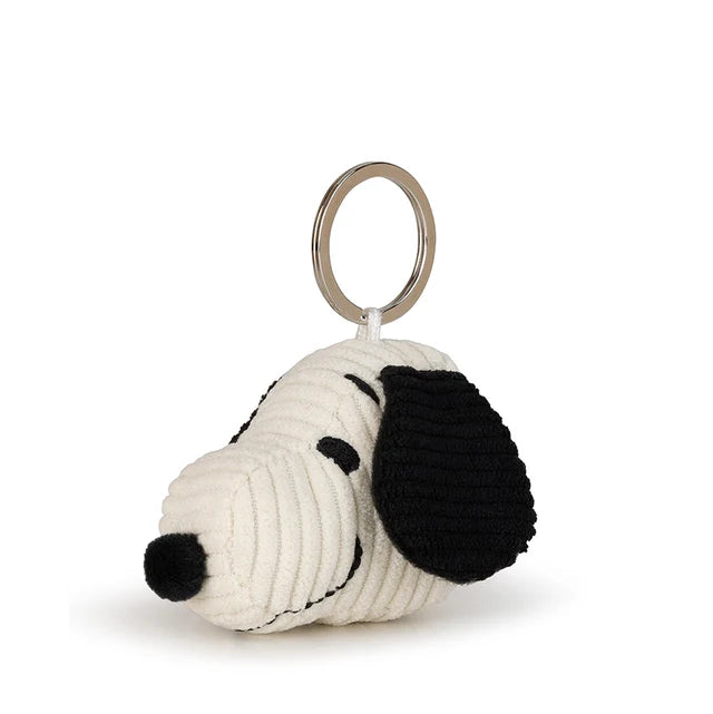 Snoopy Head Corduroy Cream Plush Pendant 5188