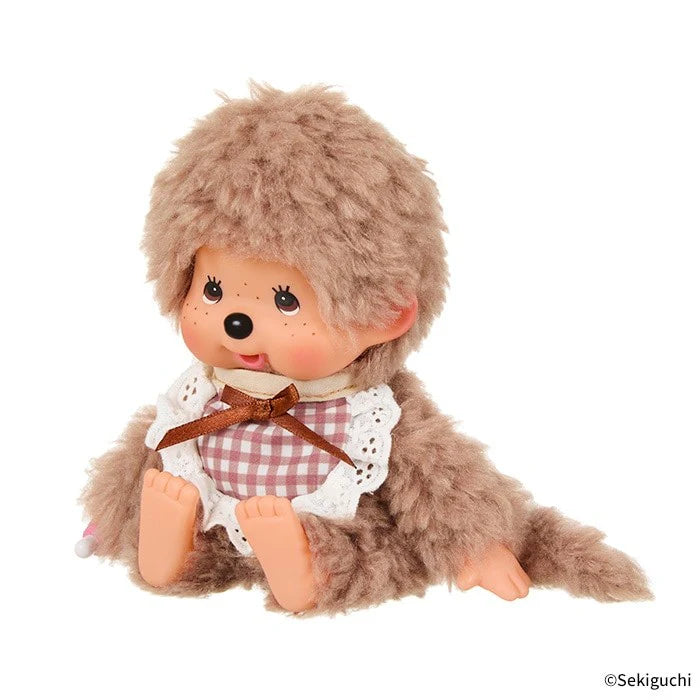 Monchhichi Fluffy Sweet Brown Plush - Brown Bib 1280
